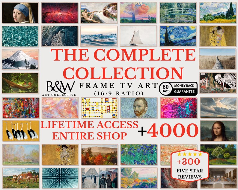 Frame TV Art Set of 4000 Complete Store Collection Vintage Art Famous Art Frame Tv Art DIGITAL DOWNLOAD afbeelding 1