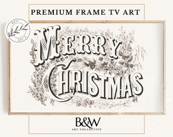 Bilderrahmen TV Weihnachtskunst | Frohe Weihnachten Samsung Rahmen TV Art | Bauernhaus Weihnachten | Weihnachtskunst für Tv | Winterkunst | DIGITAL-TV34