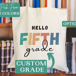 Cartable personnalisé pour la rentrée des classes Sac fourre-tout personnalisé pour la rentrée des classes, Sac personnalisé pour fournitures scolaires, Cabas en toile, Sac en toile