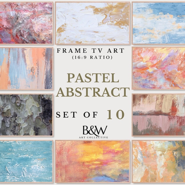 Samsung Frame TV Art Set of 10 | Pastel Abstract Art and Paintings Collection | Abstract tv Art | Frame Tv Art | DIGITAL DOWNLOAD TVS34