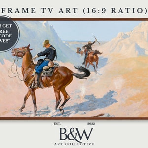 Samsung Frame TV Art | Vintage Westerns & Cowboys Art | Frederic Remington Western Painting | Vintage Decor | Famous Art Horse| DIGITAL TV29