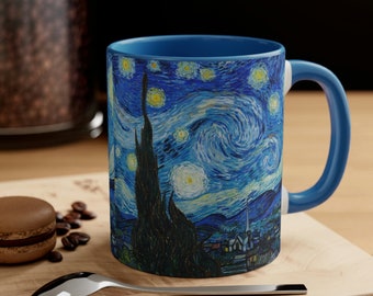 Starry night Mug, Vincent Van Gogh Mug, Artsy Mug, Great gift for Art Lovers, Accent Coffee Mug, 11oz