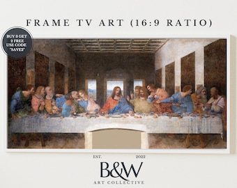 Samsung Rahmen TV Kunst | Vintage Christ & Jesus Kunst Leonardo da Vinci | Das Abendmahl 1495-1498 | Berühmte Kunst | DIGITAL TV3