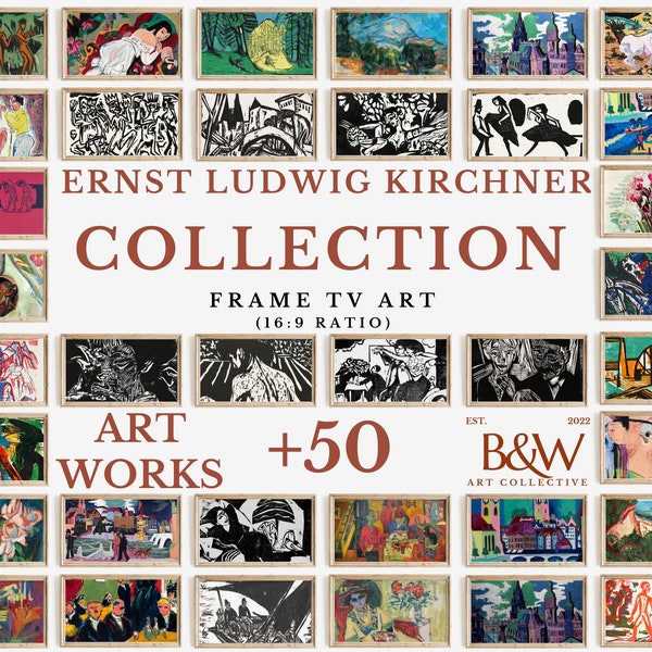 Frame TV Art Set of +50 The Ernst Ludwig Kirchner Collection | Frame tv art Kirchner | Frame Tv Art | DIGITAL DOWNLOAD TVS71