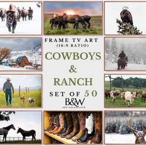 Samsung Frame TV Art Set of 50 | Cowboys & Ranch Art | 50 Files Included! | Western Art | Horses | The Frame tv Art | DIGITAL DOWNLOAD TVS26