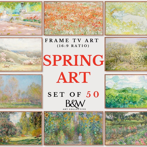 Samsung Frame TV Art Set of 50 | Spring Art and Spring Paintings Collection | Vintage Spring Art | Frame Tv Art | DIGITAL DOWNLOAD TVS31