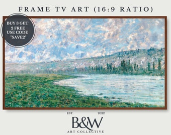 Samsung Rahmen TV Kunst | Vintage Landschaft Monet | Die Seine bei Vetheuil 1880 | Berühmte Kunst | DIGITAL TV1
