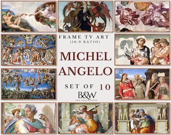 Samsung Frame TV Art Set of 10 | Michelangelo Art | 10 Files Included! | Sistine Chapel Painting | The Frame tv Art | DIGITAL DOWNLOAD TVS15