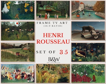 Frame TV Art Set of 35 | Henri Rousseau Artworks and Painting Collection | Famous tv Art | Frame Tv Art | DIGITAL DOWNLOAD TVS36