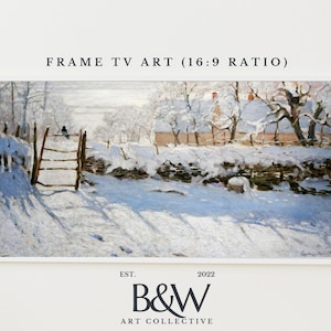 Samsung Frame TV Art | Vintage Christmas Holiday Landscape Monet | The Magpie 1868-1869 | Famous Art | DIGITAL TV2