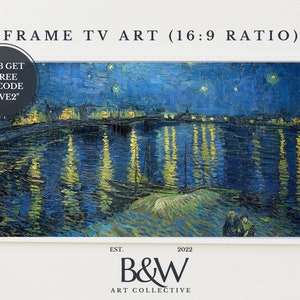 Samsung Frame TV Art | Vintage Vincent Van Gogh Art | Starry Night Over the Rhone Landscape Art | Vintage Decor | Famous Art | DIGITAL TV24