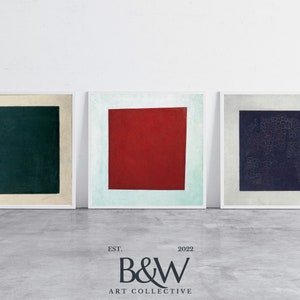 Vintage Abstract Minimalist Painting  | Set of 3 Square Art | Texture Wall Art Print |  Malevich| Square | Famous Art Digital PRINTABLE | S1
