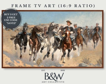 Samsung Frame TV Art | Vintage Westerns & Cowboys Kunst | Frederic Remington Western Gemälde | Vintage Dekor | Berühmte Kunst | DIGITAL TV28