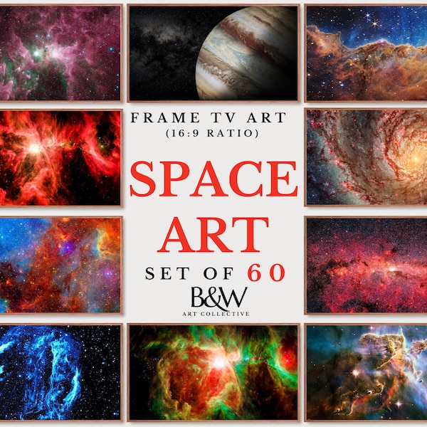Ensemble de 60 cadres pour téléviseur Samsung | Collection d'art spatial | Télescope spatial | Galaxies | James Webb Space Frame Tv Art | TÉLÉCHARGEMENT NUMÉRIQUE TVS10
