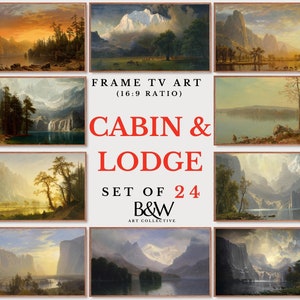 Samsung Frame TV Art Set of 24 | Vintage Cabin & Lodge Art | Lakehouse and Mountains | Famous Art | The Frame tv Art | DIGITAL DOWNLOAD TVS4