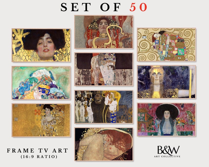 Frame TV Art Set of 50 | Gustav Klimt Artworks and Painting Collection ...