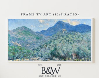 Samsung Frame TV Art | Vintage Tal Bergwald Landschaft Monet | Valle Buona, nahe Bordighera 1884 | Berühmte Kunst | DIGITAL TV7