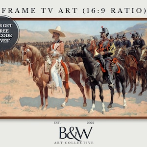 Samsung Frame TV Art | Vintage Westerns & Cowboys Art | Frederic Remington Western Painting | Vintage Decor | Famous Art Horse| DIGITAL TV30