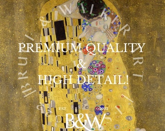 The Kiss By Gustav Klimt Tote Bag - Natural Canvas Reusable Shopping Bag - Eco-Friendly & Durable