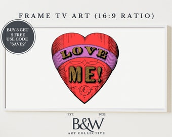 Valentines Frame TV Kunst | Samsung Frame TV Art | Valentinstag Deko | Valentinstag Rahmen tv art | Rotes Herz | Vintage | DIGITAL TV17