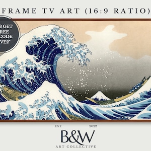 Samsung Frame TV Art | Vintage The Great Wave at Kanagawa Art | Hokusai&#39;s Landscape Painting | Vintage Decor | Famous Art | DIGITAL TV27