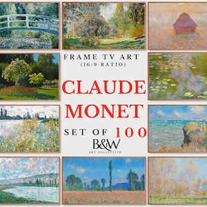 Samsung Frame TV Art Set da 100 / Collezione di opere d'arte e dipinti di Monet / Arte vintage / Arte famosa / Cornice TV Art / DOWNLOAD DIGITALE TVS27