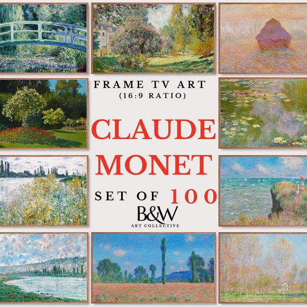 Samsung TV Rahmen 100er Set | Monet Kunstwerke und Gemälde Sammlung | Vintage Kunst | Berühmte Kunst | Rahmen Tv Art | DIGITALER DOWNLOAD TVS27