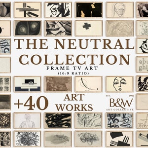 Frame TV Art Set of +40| Neutral Abstract Collection | Vintage tv Art | Famous tv Art | Frame Tv Art | DIGITAL DOWNLOAD