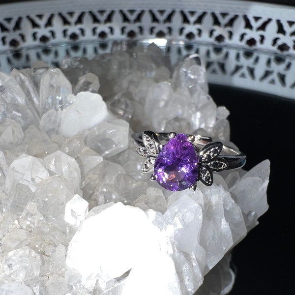 Amethyst Tropfen Ring