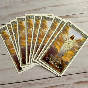 He Is Risen Christ Holy Card Easter Holy Prayer Card Catholic Faith - Card Stock  Set of 10