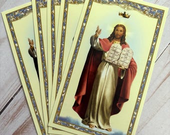 The Ten Commandments Holy Prayer Card - The Decalogue - Card Stock  Set of 5