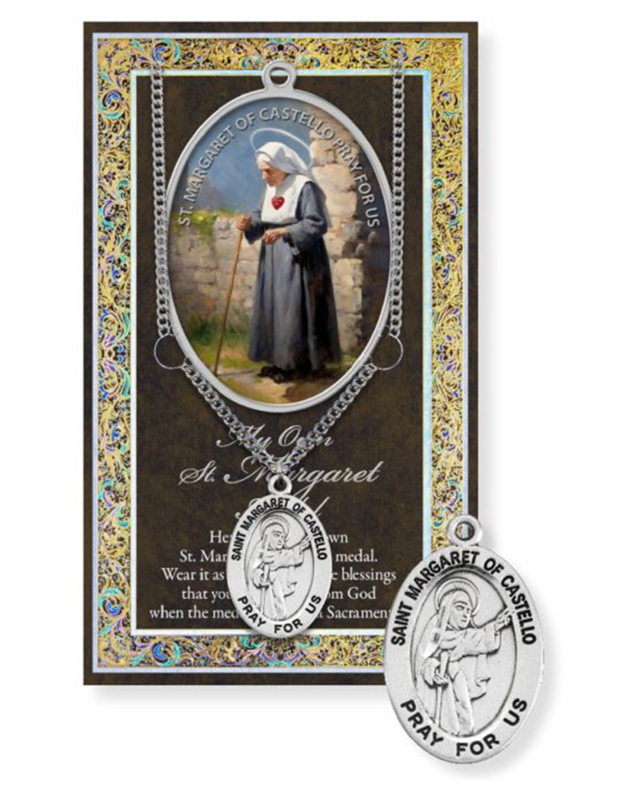 St Margaret of Castello Patron Saint of Disabled Genuine Pewter
