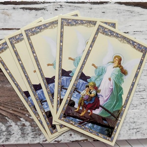 Guardian Angel Holy Prayer Card  Guide and Protect- Card Stock  Set of 5