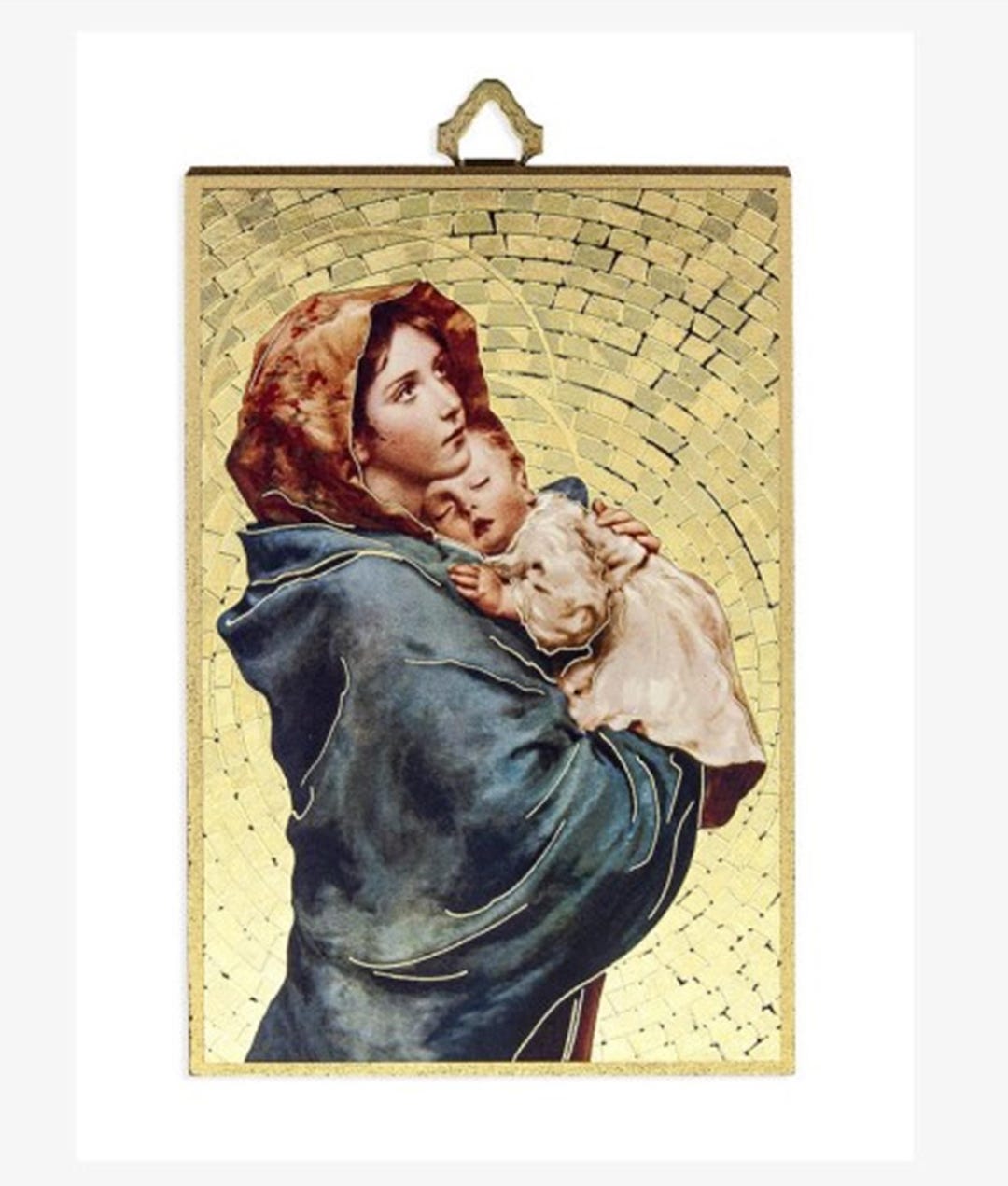 Madonna of the Streets Gold Foil Mosaic Plaque 4" X 6" With Full Color ...