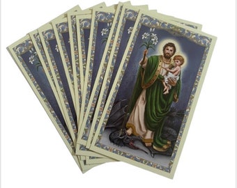 St. Joseph, Terror of Demons Holy Card Protection From Evil Prayer Card Stock Set of 10