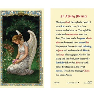 In Loving Memory Holy Card Laminated Prayer Card Religious Sympathy Gift Prayer for The Deceased