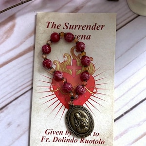 Surrender Novena  Chaplet w How to Prayer Card Catholic Prayer Beads
