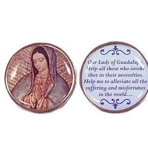 Our Lady of Guadalupe Full Color Pocket Token with Prayer Catholic Gift Protection Medal