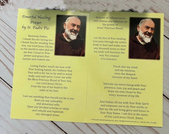 St. Padre Pio Prayer Card For Powerful Healing Large Holy Card 4x6 Inch Double Sided Set of 2
