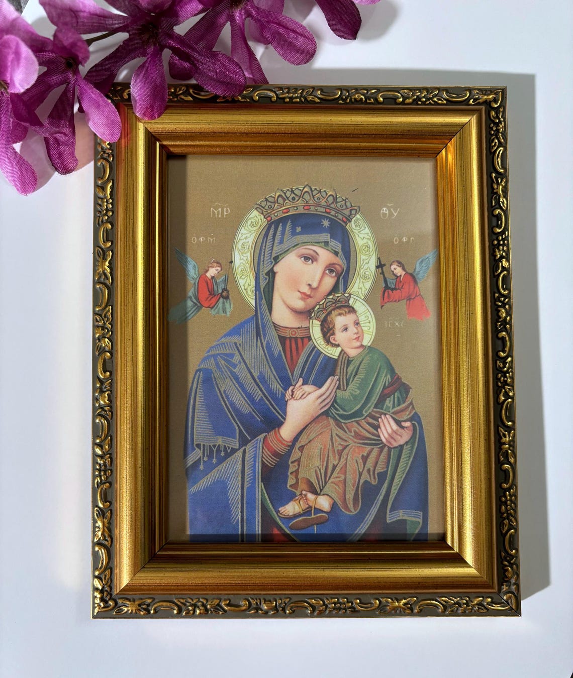 Our Lady of Perpetual Help Italian Print Gold-leaf Antique Framed ...