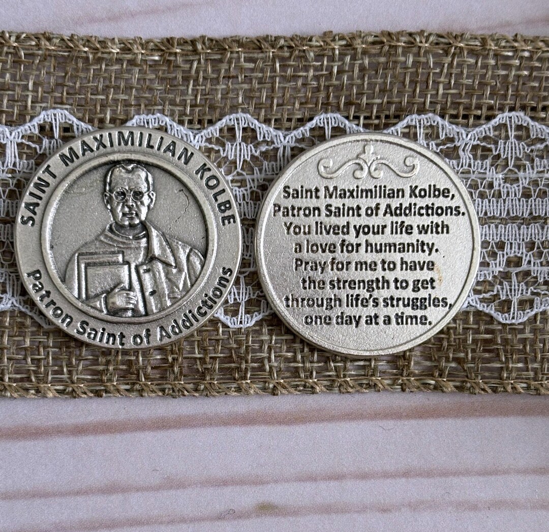 St Maximilian Kolbe Healing Pocket Token Catholic Medal Prayer Coin ...