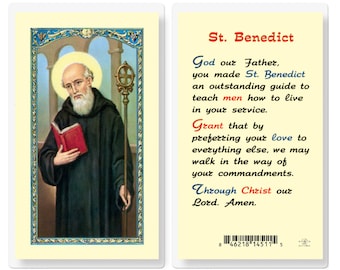 St Benedict Holy Card Laminated Religious Prayer Card - God Our Father