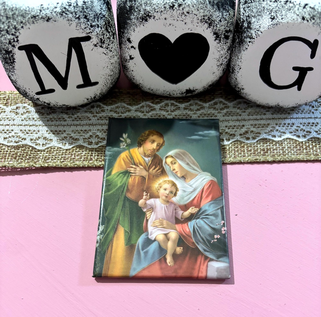 Holy Family Magnetic Laminated Plaque Refrigerator Magnet Icon Catholic ...