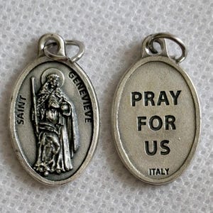 Saint Genevieve Prayer For Us Medal Catholic Saints Charm Jewelry Supply