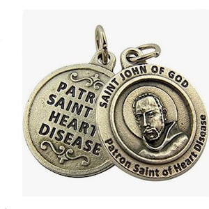 St John of God Pendant Charm Jewelry Supply Patron Saint of Heart Disease Medal - Set of 2