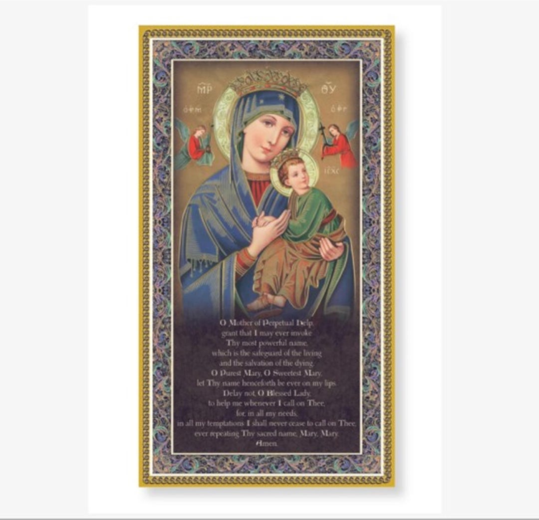Our Lady Mother of Perpetual Help Catholic Wood Wall Plaque With Prayer ...