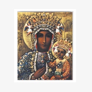 Black Madonna Our Lady of Czestochowa Icon 8 x 10 Photo Print Ready for Framing