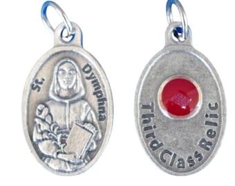 St Dymphna Relic Medal Charm 3rd Class Relic Patron Saint of Mental Health