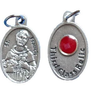 St Francis Relic Medal Charm 3rd Class Relic Patron Saint of Animals