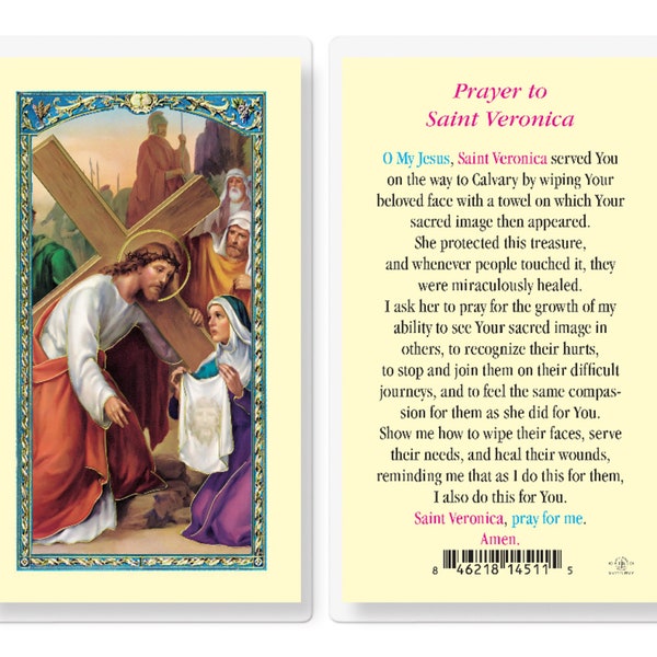 Prayer to Saint Veronica O My Jesus Laminated Holy Card Catholic Faith